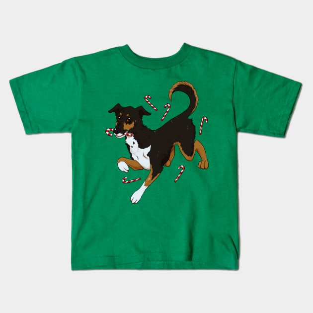 Indy Candy Cane Kids T-Shirt by mcbenik